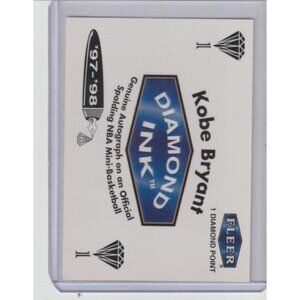 Kobe Bryant 1997-98 Fleer Diamond Ink 1 Point HOF Lakers